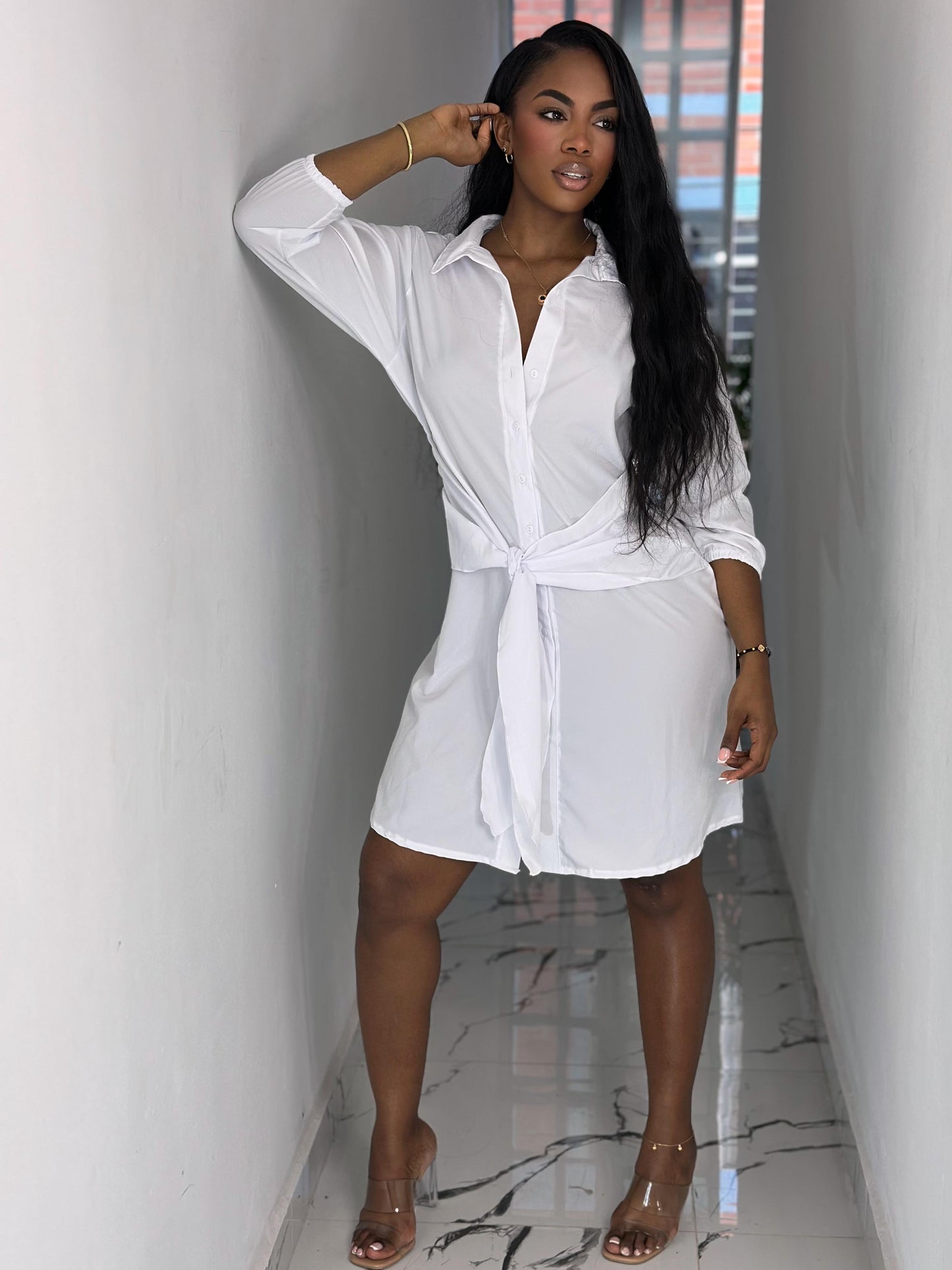 REF.: 1074 - VESTIDO DE AMARRE DELANTERO